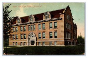 High School Building Aurora Illinois IL DB Postcard Y2