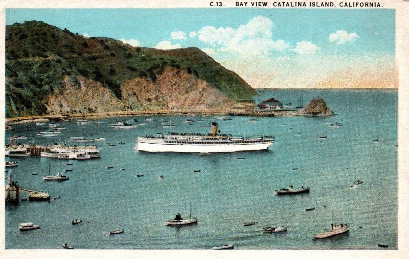 Catalina Island, California - Ship in the Bay - c1920
