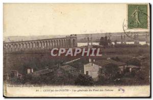 Old Postcard Cubzac the Bridges General view of the pedestrian bridge