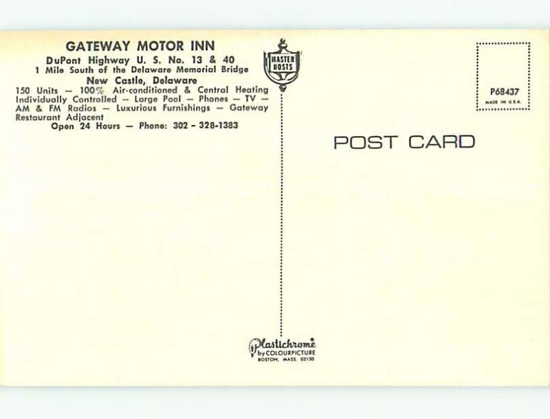 Unused Pre-1980 OLD CARS & GATEWAY MOTOR INN MOTEL New Castle DE s6253@