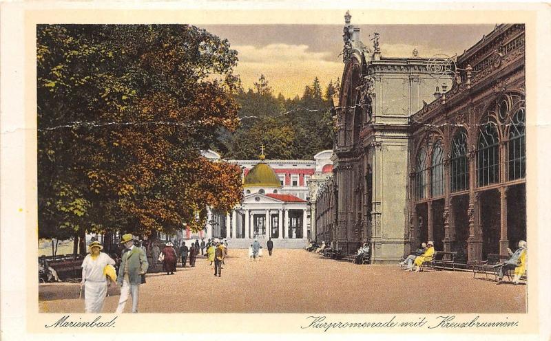 B2722 Czech Republic Marienbad Kurpromenade PPC front/back scan