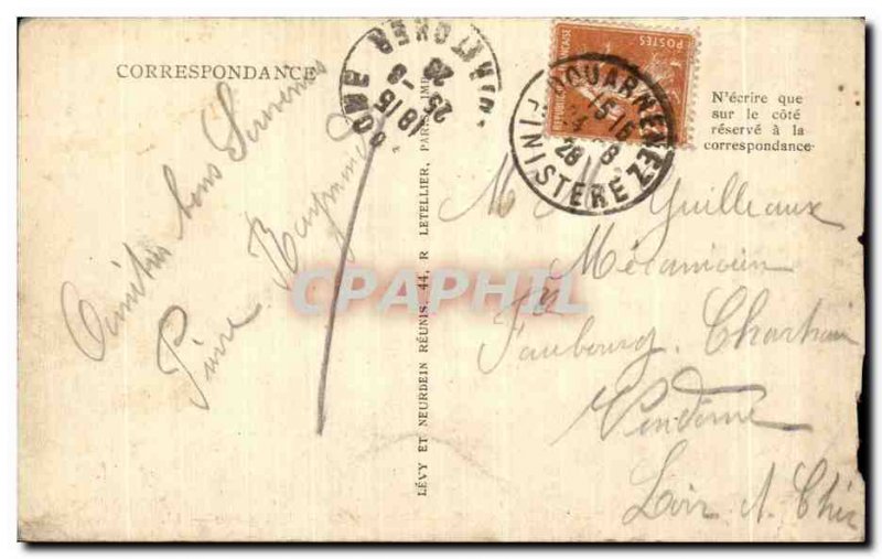 Old Postcard Douarnenez Rice Beach A cave