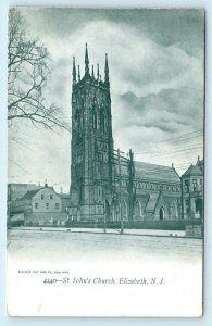 ELIZABETH, New Jersey NJ ~ ST. JOHN'S CHURCH c1900s UDB Union County Postcard