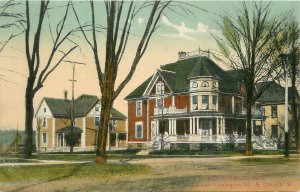 Postcard C-1910 Wisconsin Columbus Corner Ludington Church Street 22-13213