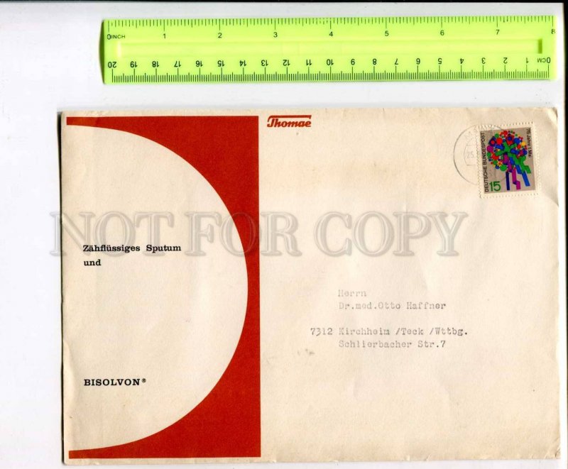 400334 GERMANY 1970-years real posted Mainz COVER ADVERTISING Bisolvon medicine