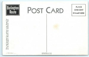 1932 World's Fair Burlington Route Railway Post Office Advertising Postcard A9