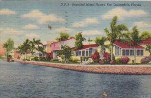 Florida Fort Lauderdale Beautiful Island Homes 1956 Curteich