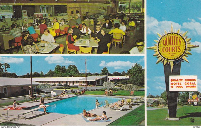 Near ROCKY MOUNT, North Carolina, 1940-60s; Quality Courts Motel Coral & Rest...