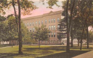 Medical School University Michigan Ann Arbor MI 1930s hand colored postcard