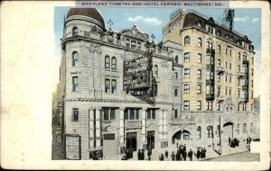 Baltimore Maryland Theatre Hotel Kernan c1900-20s Vintage Postcard