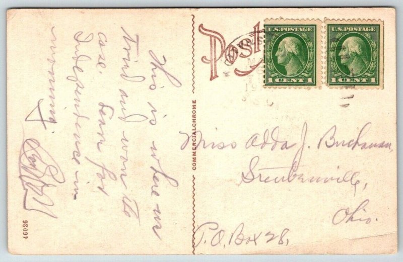 Vintage Kansas Postcard - US Post Office  Fort Scott  1916