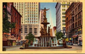 Ohio Cincinnati Fountain Square 1950 Curteich