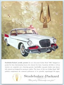 Original Advertising 1957 STUDEBAKER - PACKARD GOLDEN HAWK 400  6x9 Postcard