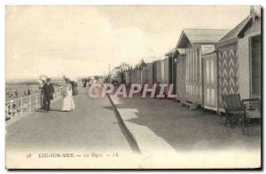 Old Postcard Luc Sur Mer View of the dike