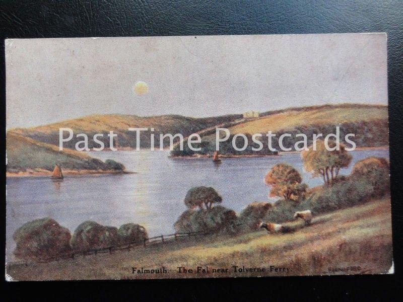 Cornwall FALMOUTH TOLVERNE FERRY The Fal - Old PC Artist C.E. Hannaford by ETW D