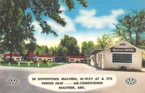 Malvern Arkansas Motel Street View Antique Postcard K21892