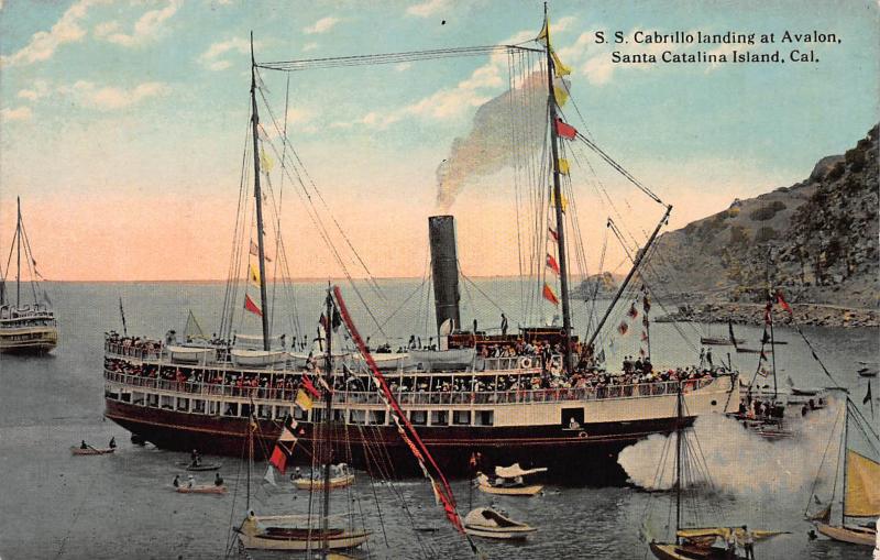 S.S. Cabrillo At Avalon, Catalina Is., California, Early Postcard, Unused