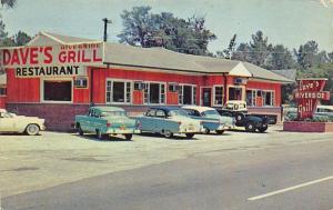 Ulmers SC Dave's Riverside Grill Drive-In Restaurant Old Cars Postcard