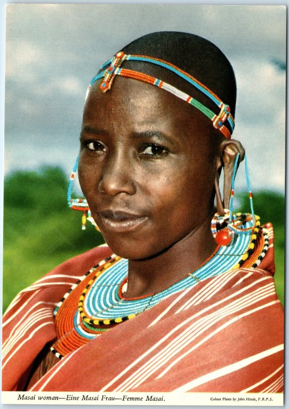 c1970s Kenya Africa Masai Woman African Tribe Girl Shaved Head Earring 4x6 PC M3