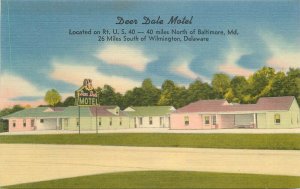 Delaware  Wilmington Deer Dale Motel roadside Mellinger linen Postcard 2-5388