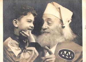 AAA Old Man With Santa Child Antique Real Photo  K86802