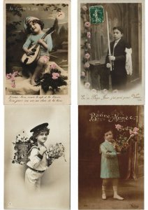 BOYS ROMANTIC GLAMOUR 700 REAL PHOTO Vintage Postcards pre-1940 (L2962)