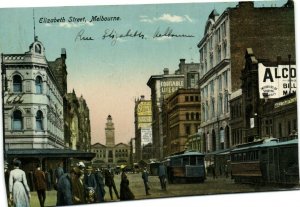 PC CPA AUSTRALIA, MELBOURNE, ELIZABETH STREET, Vintage Postcard (b27131)