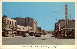 Cheyenne Wyoming WY Classic 1960s Cars Street Scene Vintage Postcard