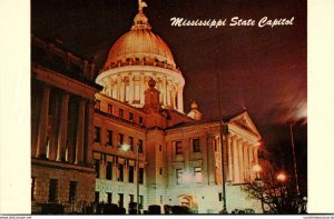 Mississippi Jackson State Capitol Building At Night