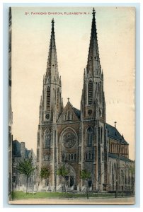 1916 Church of St Patrick's in Elizabeth, New Jersey NJ Antique Postcard