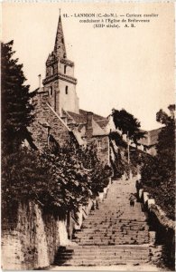 CPA LANNION Curiex Escalier Conduisant a l'Eglise de Brelevenez (1295223)