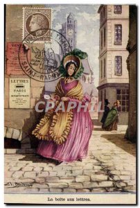 Old Postcard Fantasy Illustrator Saint Raphael L & # 39ile d & # 39Or mailbox