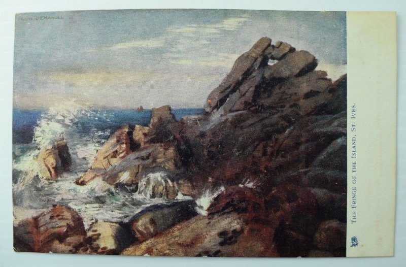 C.1900-10 Fringe Of The Island, St. Ives, England Ocean Rocks Postcard P90