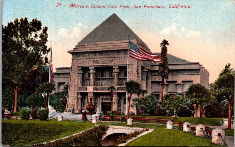 Postcard Museum Golden Gate Park in San Francisco, California