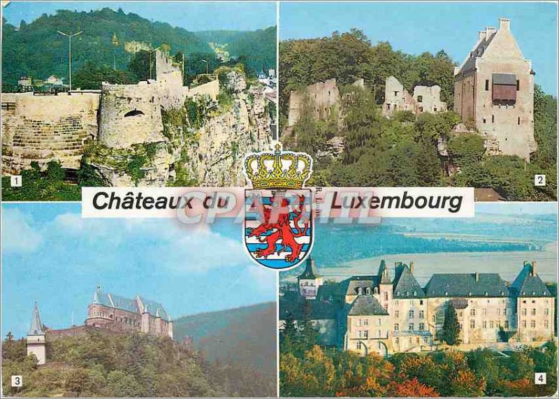 Postcard Modern Luxembourg Castles