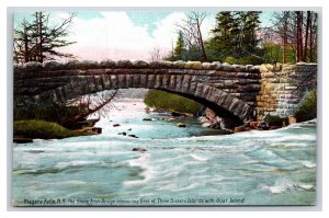 Goat Island Stone Arch Bridge Niagara Falls New York NY  UNP DB Postcard N23