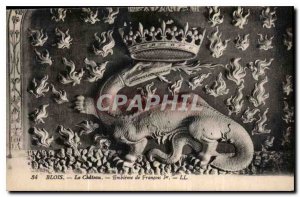 Old Postcard Blois Chateau Emblem of Francois I