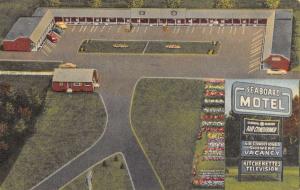 Riverton New Jersey Seaboard Motel Aerial View Linen Antique Postcard K16872