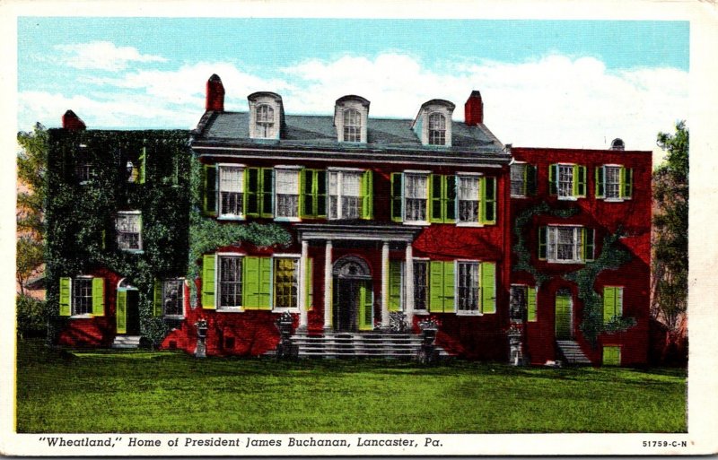 Pennsylvania Lancaster Wheatland Home Of President James Buchanan Curteich