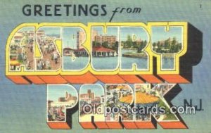 Asbury Park, NJ USA Large Letter Town Unused 