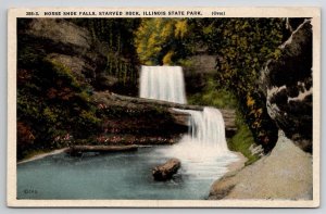 Horse Shoe Falls Starved Rock Illinois State Park Postcard O24