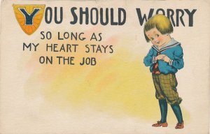 You Should Worry So Long as My Heart Stays on the Job Romance Humor pm 1910 - DB