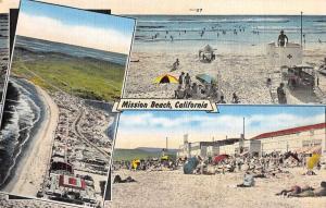 Mission Beach California scenic views beach bathers antique pc Z25872