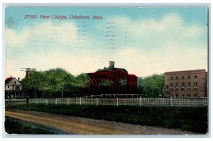 1911 Exterior View Penn College Building Oskaloosa Iowa Vintage Antique Postcard