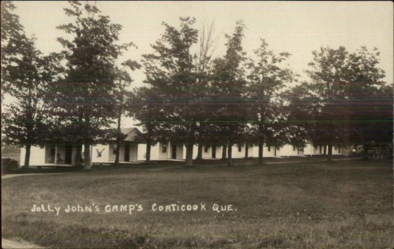 Coaticook Quebec Jolly John's Camps Real Photo Postcard c1920s-30s