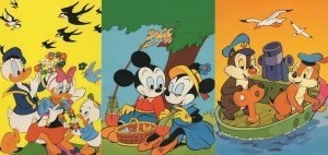 Mickey Mouse Donald Duck 3x Italian Walt Disney Rare Postcard s