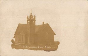 Elgin Nebraska birds eye view Methodist Episcopal Church real photo pc BB1240