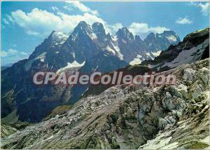 Postcard Modern Massif of Oisans The chain of Pelvoux (3946 m) and the White ...