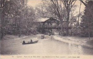 France Lyon Parc de la Tete d'Or La Riviere et le Pont couvert 1916