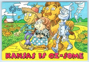 Wizard of Oz KANSAS IS OZ-SOME Yellow Brick Road DOROTHY & TOTO 4x6 Postcard